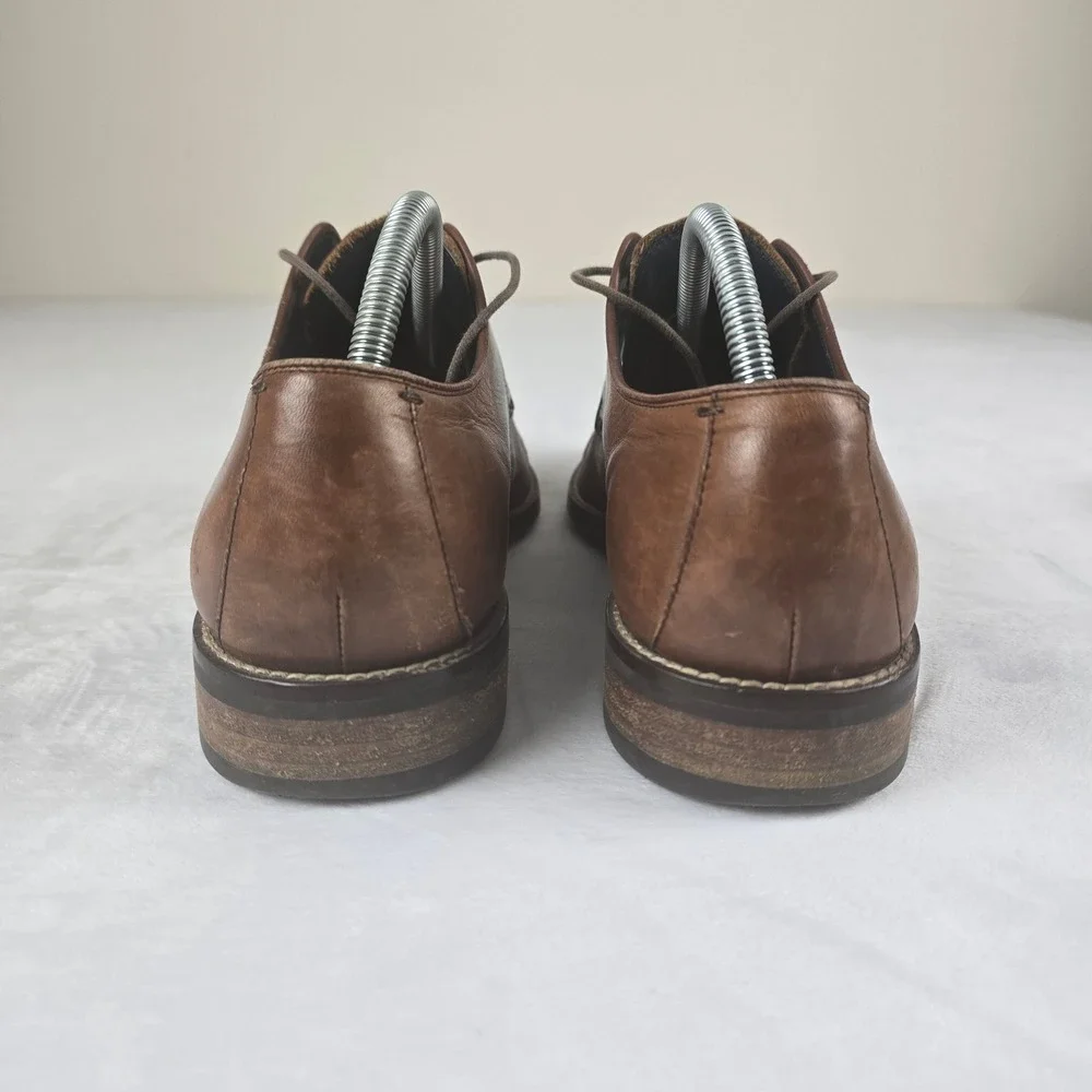 Cole Haan Mens 8.5 W Brown Leather Cap Toe Derby Dress‎ Shoes